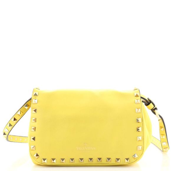 Valentino Garavani Rockstud Crossbody Bag Leather Mini Yellow - Picture 4 of 10